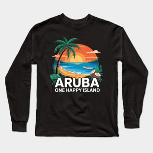 Aruba One Happy Island Souvenir Long Sleeve T-Shirt